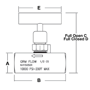 straight female by female needle valve