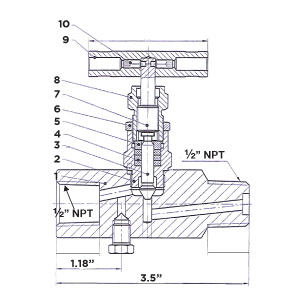 block and bleed gauge valve drawing